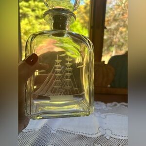 Vintage Italian Decanter with clipper ship design